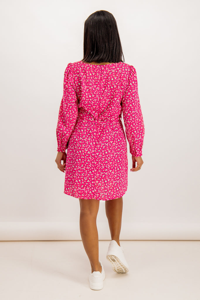 Emily & Me Pink Floral Laurie Square Neck Dress