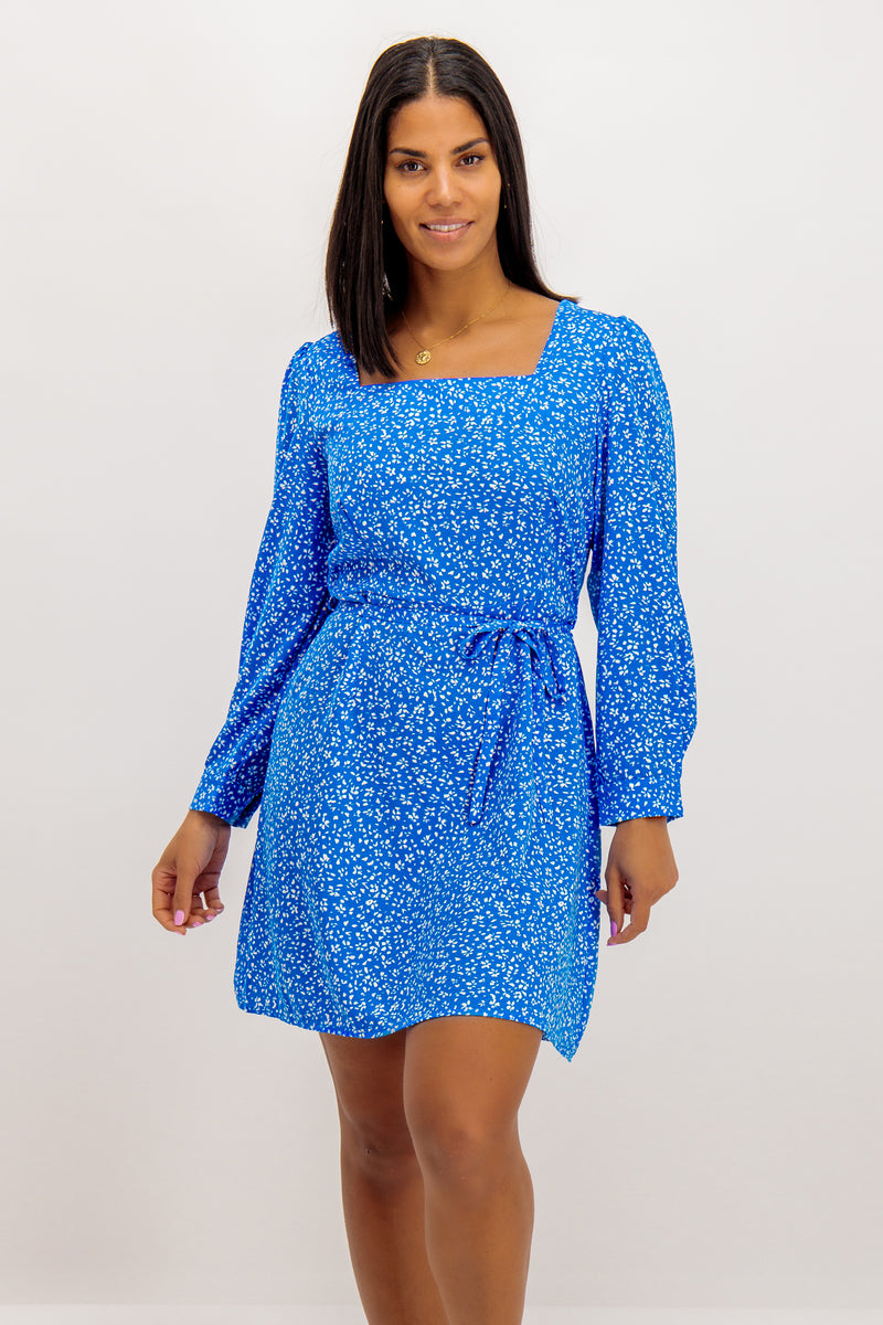 Emily & Me Blue Laurie Square Neck Mini Dress