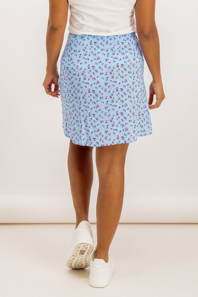 Viola Blue Ditsy Print Skirt