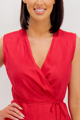 Emily & Me Kim Red Wrap Dress